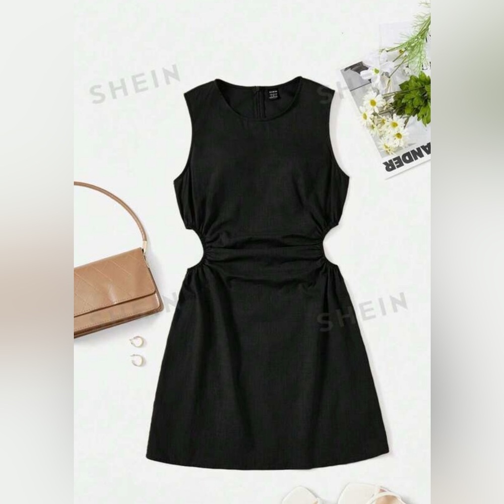 Large Cut Out Waist Dress (Black, Blue, and/ Orange